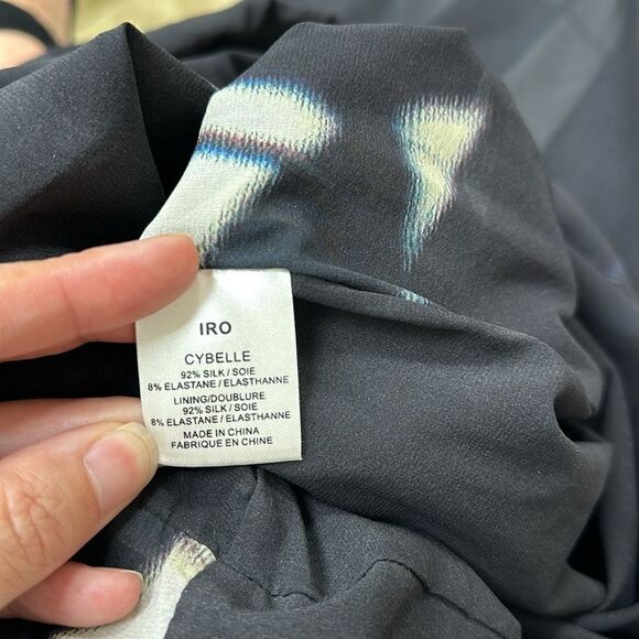 IRO Silk Ruched Cybelle Prism Print Sheath Midi Dress - Picture 8 of 8